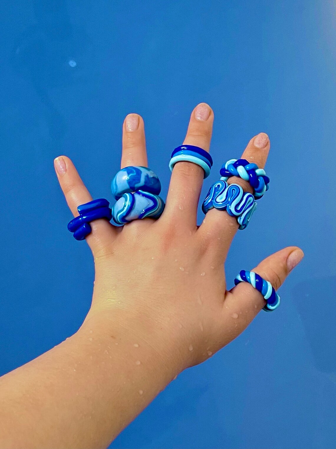 Chunky Handmade Rings Water Collection Etsy