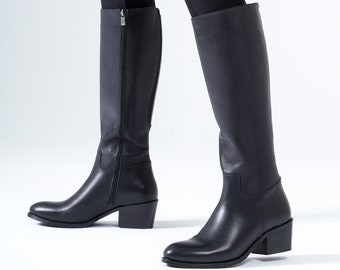 black knee high boots size 4