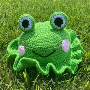 Frosch-Eimer-Hut gehäkelt