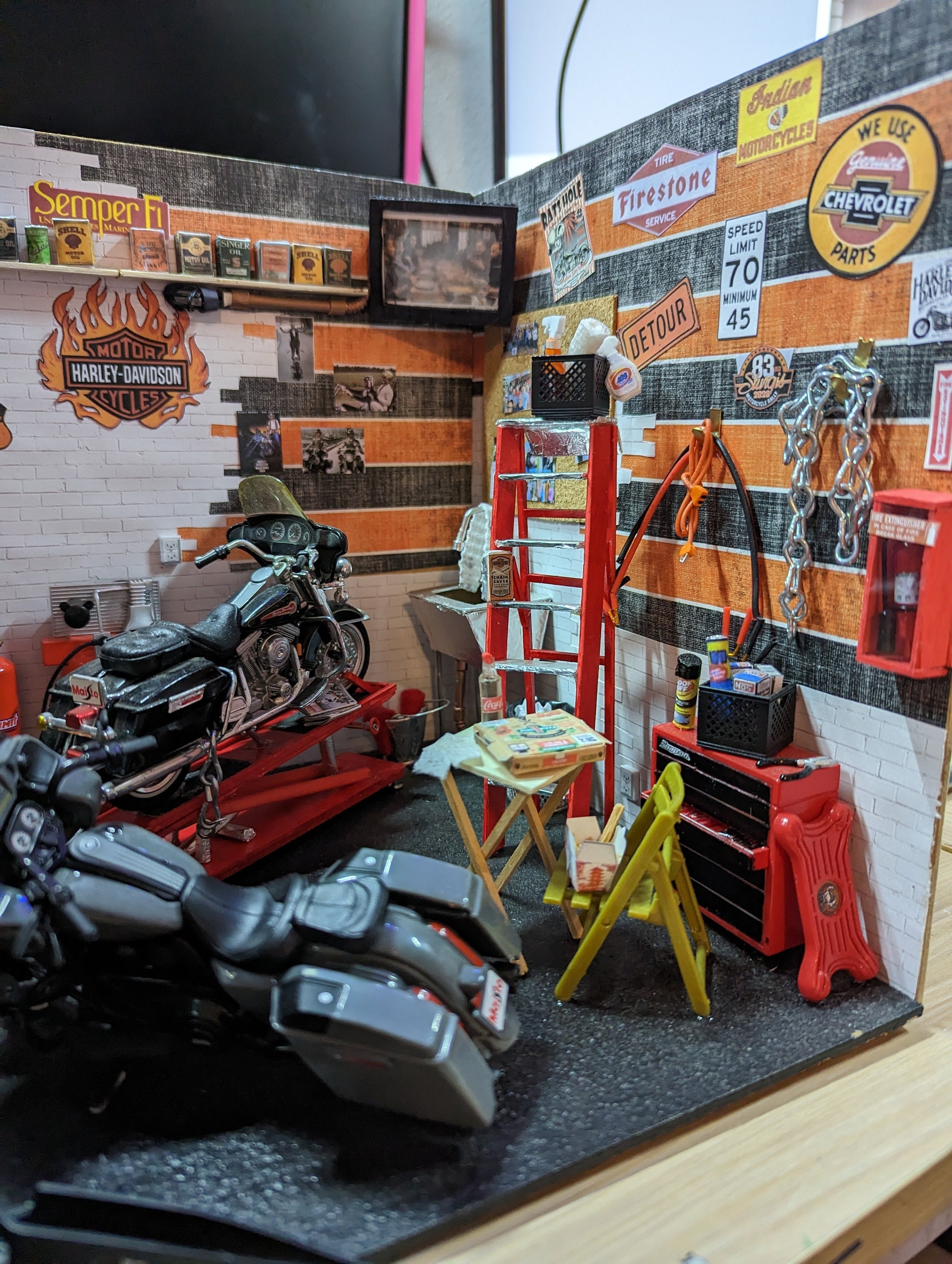 Garage/motorcycle Themed Miniature Etsy