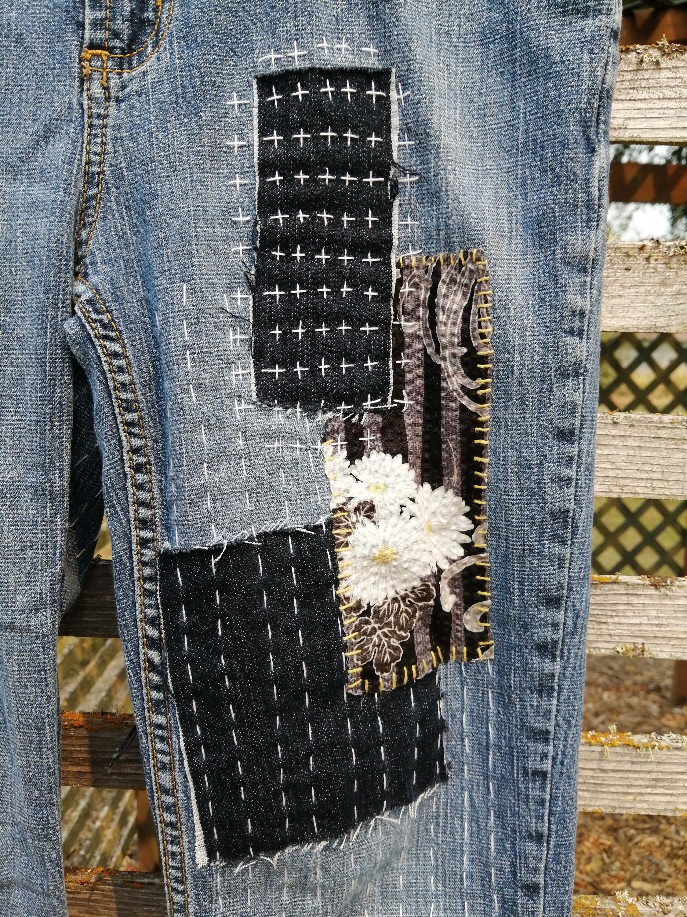 Custom Denim Mending with Visible 