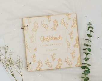 Personalisiertes Gästebuch zur Hochzeit „Blumenhintergrund 1“