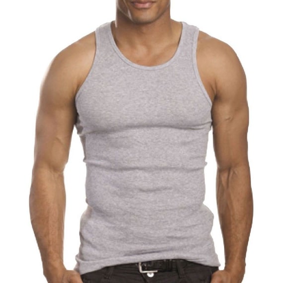 3-pack Men's A-shirt Tank Top Gym Workout Undershirt slim & Muscle Fit ONLY  -  Canada