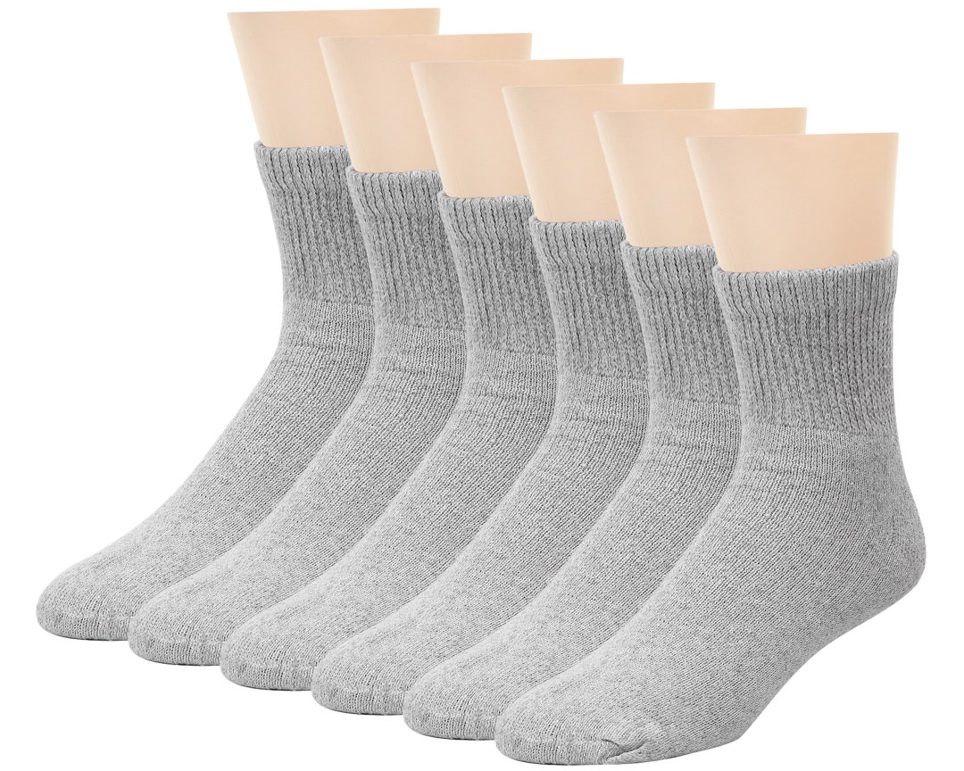 6 Pairs Physicians Approved Diabetic Quarter Socks Non Binding Loose ...