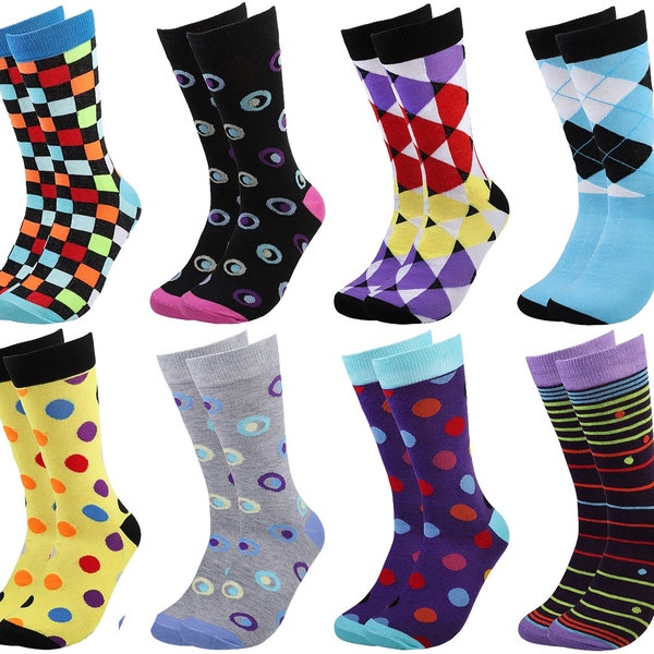 Feraricci Men's Solid Color Dress Socks - Comfortable Crew Socks Multiple Colors