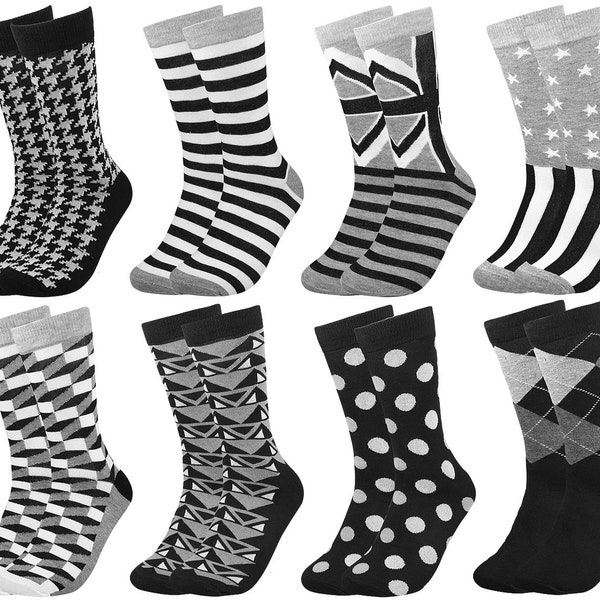 Black and White Dress Socks Men - Etsy