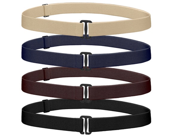 4 Pieces Women Elastic Stretch Belt Invisible No Show Waist Belt With Flat  Buckle for Jeans Pants Dresses 