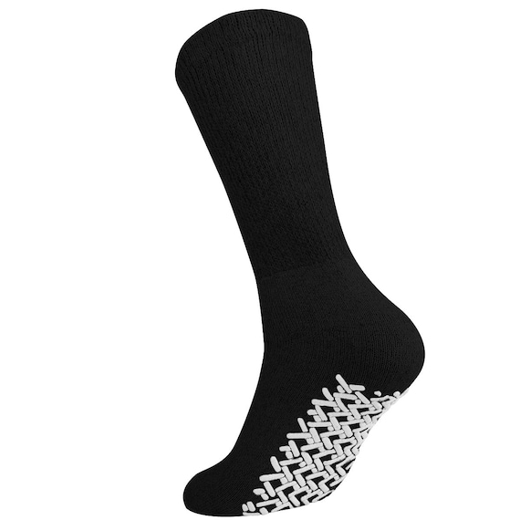 Men Women Anti Slip Grip Non Skid Crew Cotton Diabetic Socks for