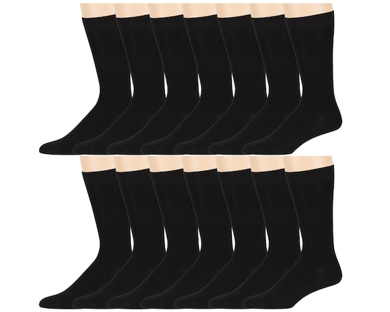 12-pack Men Solid Plain Black Men Dress Socks - Etsy