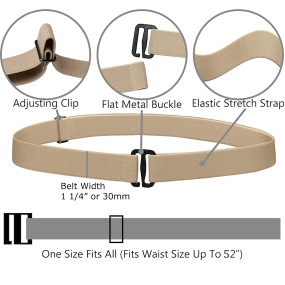 8 Styles No Show Women Stretch Belt Invisible Elastic Web Strap Belt With  Flat Buckle For Jeans Pants Dresses