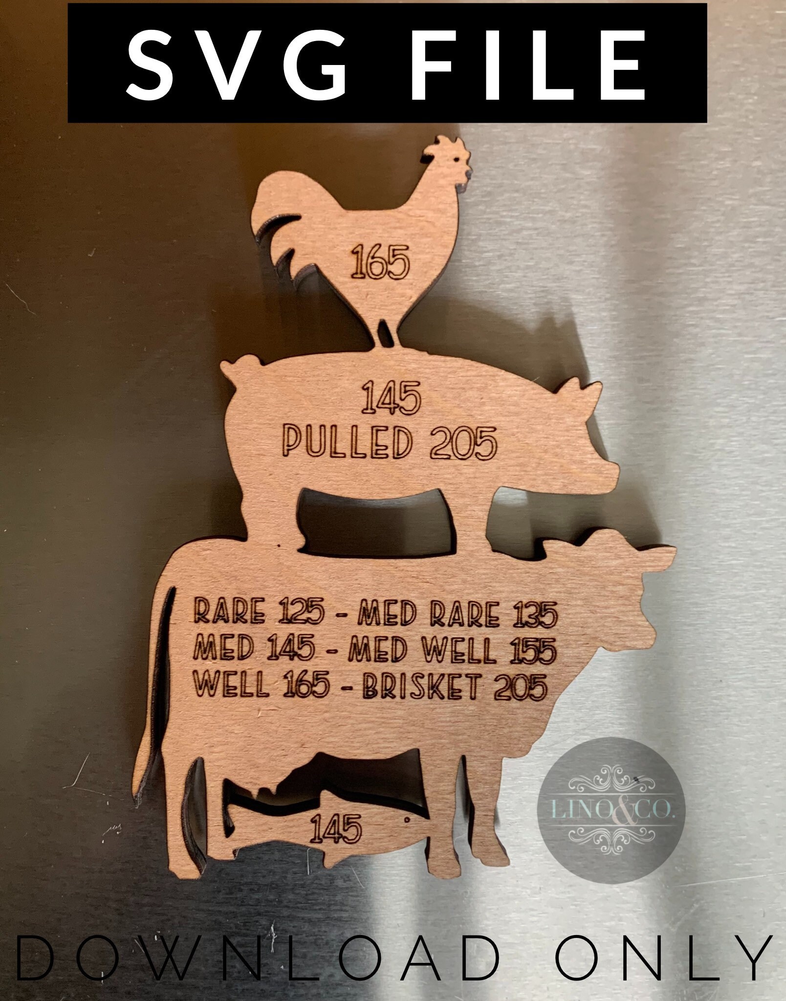 Downloadable Meat Temperature Design Digital Download Only Etsy