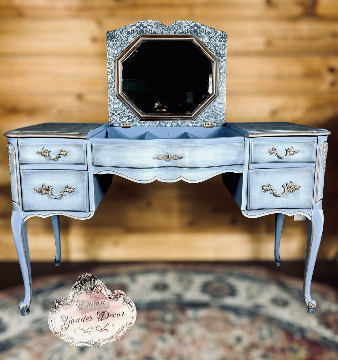 Soldavailable as Custom Order Onlyhand Painted Antique Vanity French Provincial Makeup Table