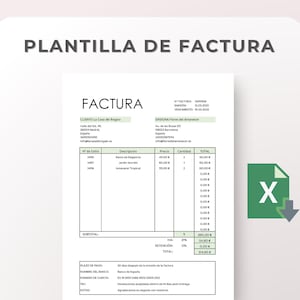 Plantilla de Factura Española para Excel - Formato A4 Personalizável, Ideal para PYMEs e Autônomos, Descarga Digital Instantánea