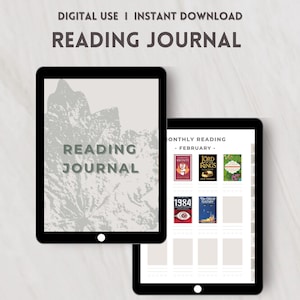 Minimalist Reading Journal, Digital Reading Journal, Book Tracker, Reading Tracker, Book Reading Lovers, Log for Goodnotes