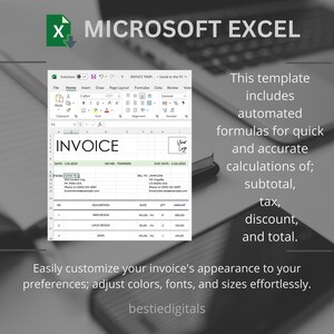 Invoice Template | Modern and Professional Invoice | Microsoft EXCEL ...