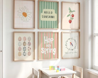 Cottagecore Nursery Wall Art Set, Shabby Chic Prints, Baby Girl Room Floral Pastel Decor