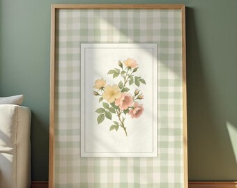 Vintage Floral Nursery Prints, Sage Green Botanical Wall Art Set (Digital Download)