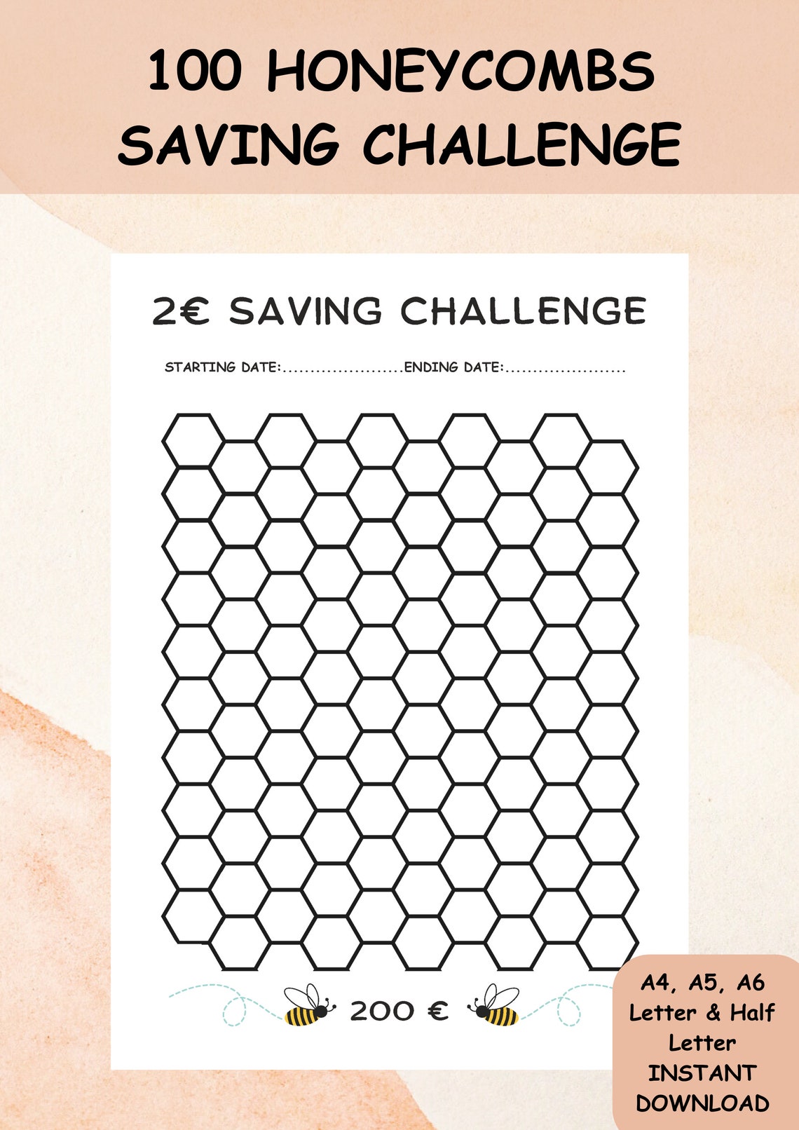 Euro Saving Challenge Templates Bundle - Printable PDF, Instant ...