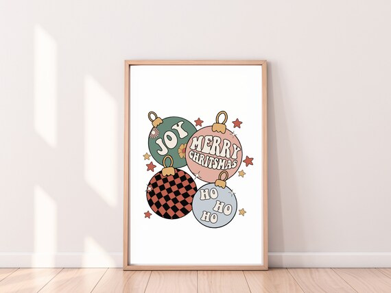 Retro Christmas Printable Christmas Gallery Wall 70's - Etsy