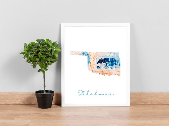Oklahoma Printable Digital Download Art Print OK State Print - Etsy