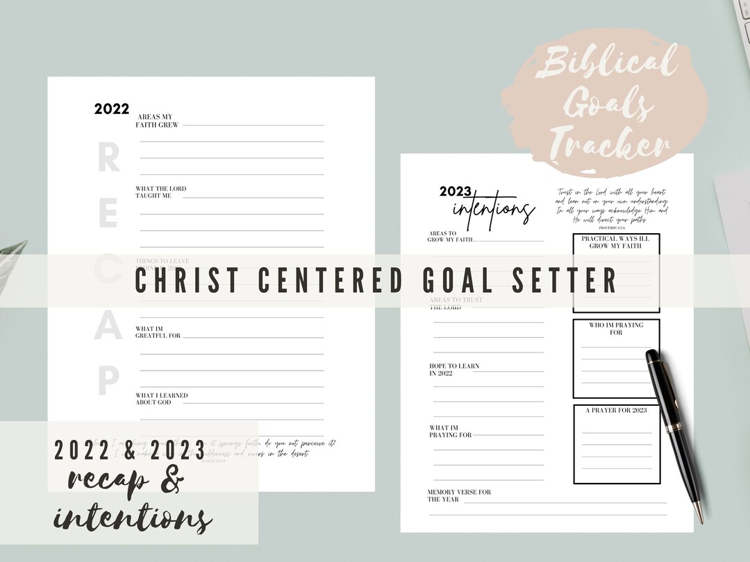 Christian Goal Setter, Bible New Years Resolutions, 2023 Christian
