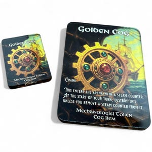 Golden Cog Token - Token for Flesh and Blood TCG - Token Alter - High Seas Art- Proxie - Flesh and Blood - Single Side- High Quality Acrylic
