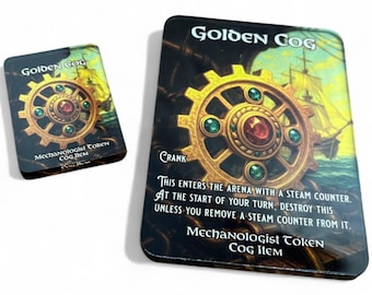 Golden Cog With Puffin Metal Token for Flesh and Blood TCG High