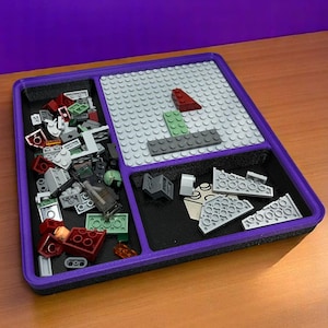 Bandeja de blocos de construção personalizada - Sistema de armazenamento empilhável - Montessori - Presente de aniversário para crianças e pais
