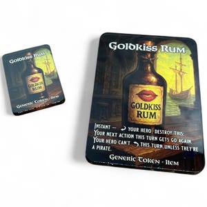 Goldkiss RUM Token - Token for Flesh and Blood TCG- Token Alter- High Seas Art- Proxie - Flesh and Blood- Single Sided -High Quality Acrylic