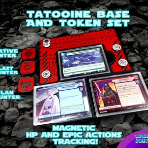Tatooine-Basisstation, für Twin Suns-Format, magnetischer HP-Tracker und Acryl-Token-Set – Star Wars Unlimited TCG