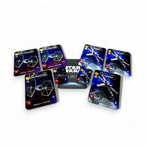 Fichas de cazas X-Wing y TIE Fighter - Star Wars Unlimited TCG - Cartas de tamaño estándar y fichas de tamaño mini - Metal, acrílico o cartulina