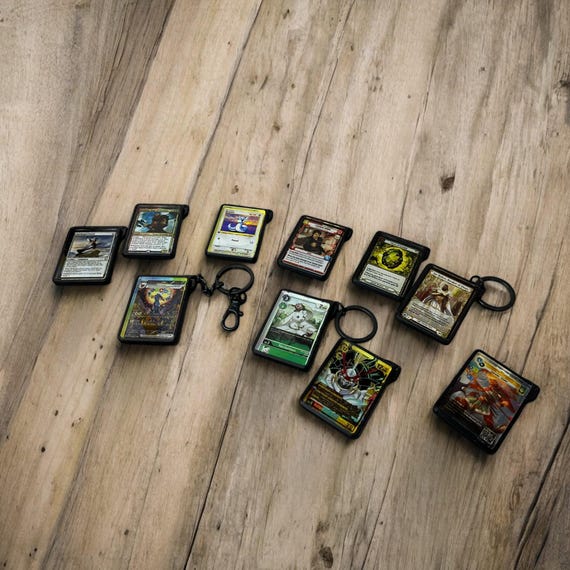 Custom Trading Card Game Keychain: Mini Card, Gamer Gift