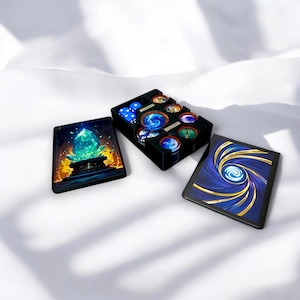 Ensemble de jetons modifiés avec boîte de rangement magnétique - Format carte standard