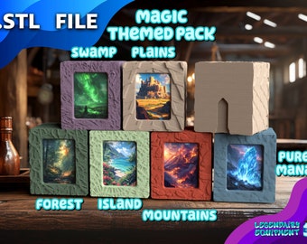 Arquivos STL do Deck Box de Magic the Gathering: Expositor de cartas de comandante, para montagem em parede