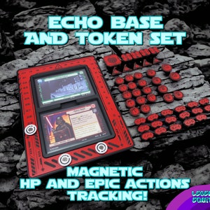 Echo Base Station, Magnetic HP Tracker and Acrylic Token Set Star Wars Unlimited TCG image 1