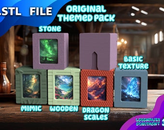 STL Files - DeckBox - Original Themed Pack - Commander Display / Card Display 100+ size - Floating Wall Mountable - DeckCore Mount System