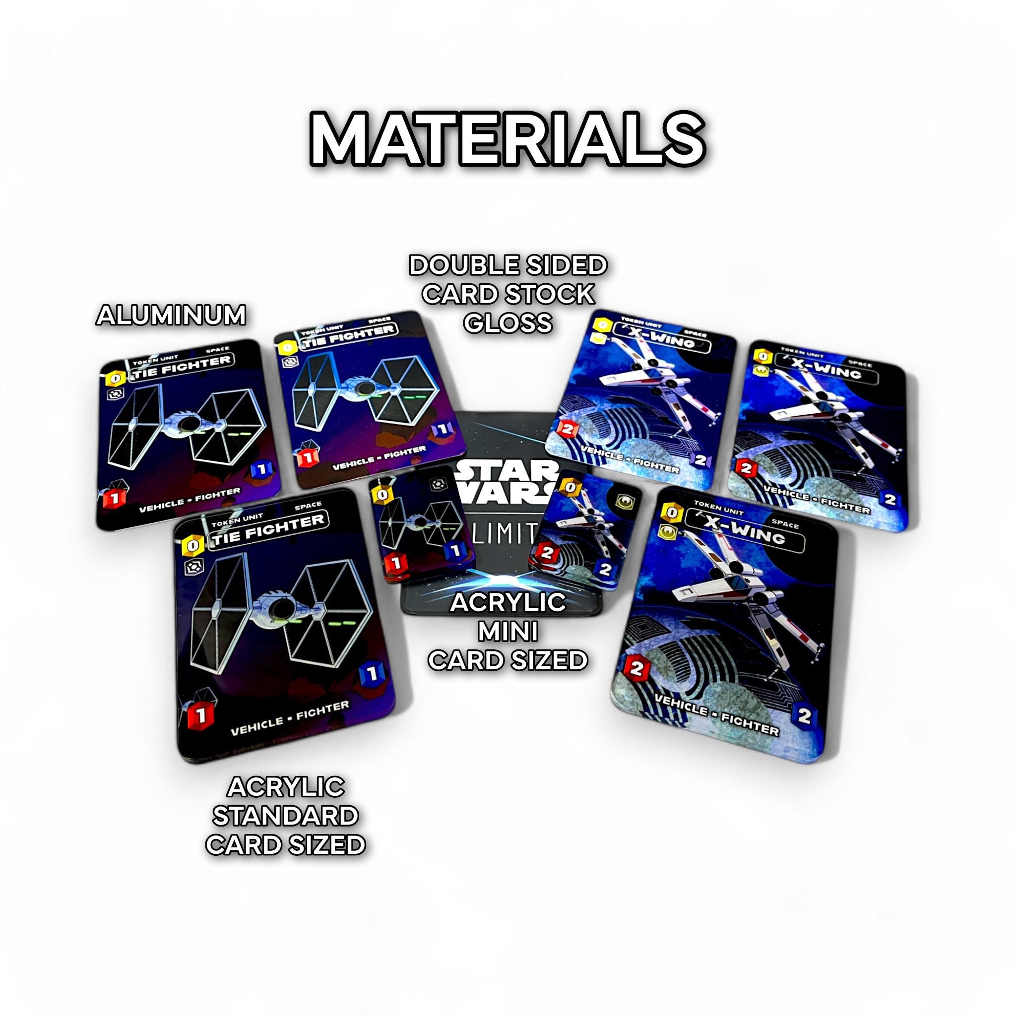X-wing and Tie Fighter Tokens: Star Wars Unlimited TCG - Metal or
