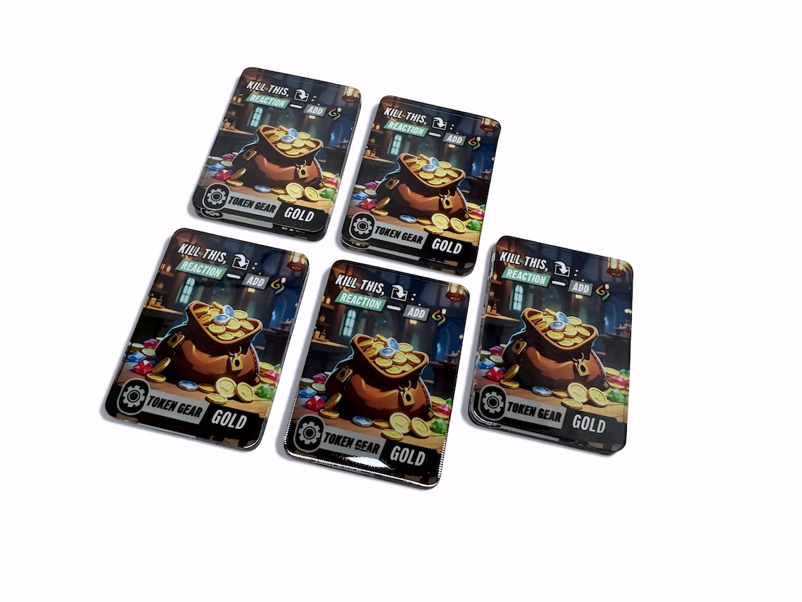 Mini Tokens Gold Tokens- Qty 5 Mini Card Tokens - Riftbound TCG - Compatible ...