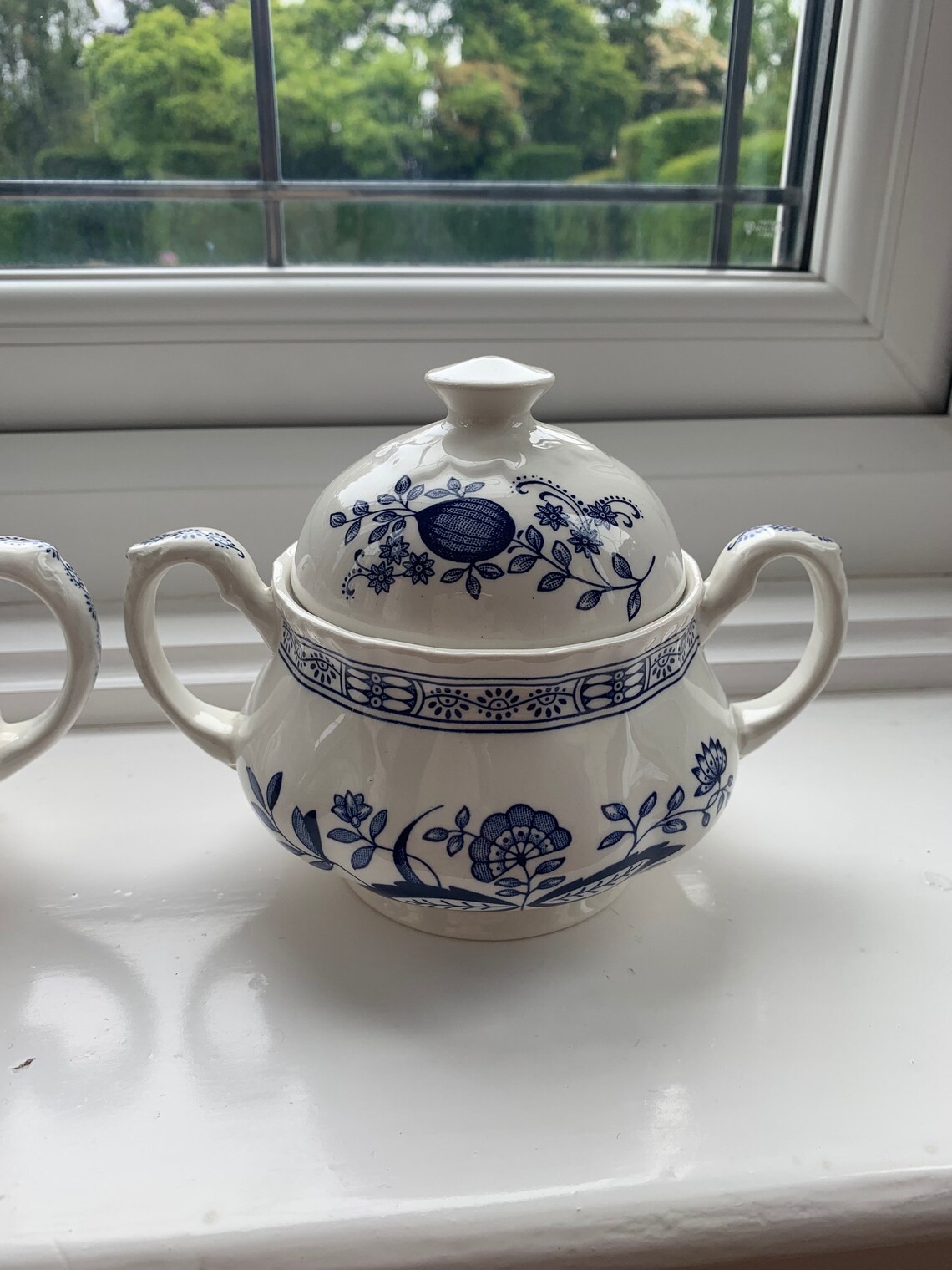 Vintage Enoch Wedgwood Blue Heritage Sugar Bowl & Creamer Etsy UK