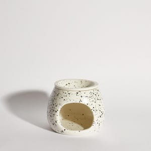 Speckled Ceramic Wax Melt Burner – Modern Wax Warmer, Neutral Home Fragrance Decor, Minimalist Wax Burner, Boujie Ceramic Burner image 2