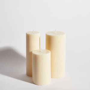 Ribbed Pillar - Decorative Candle