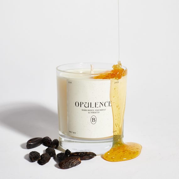 Opulence – Luxury Soy Wax Candle | Dark Honey, Patchouli & Tobacco