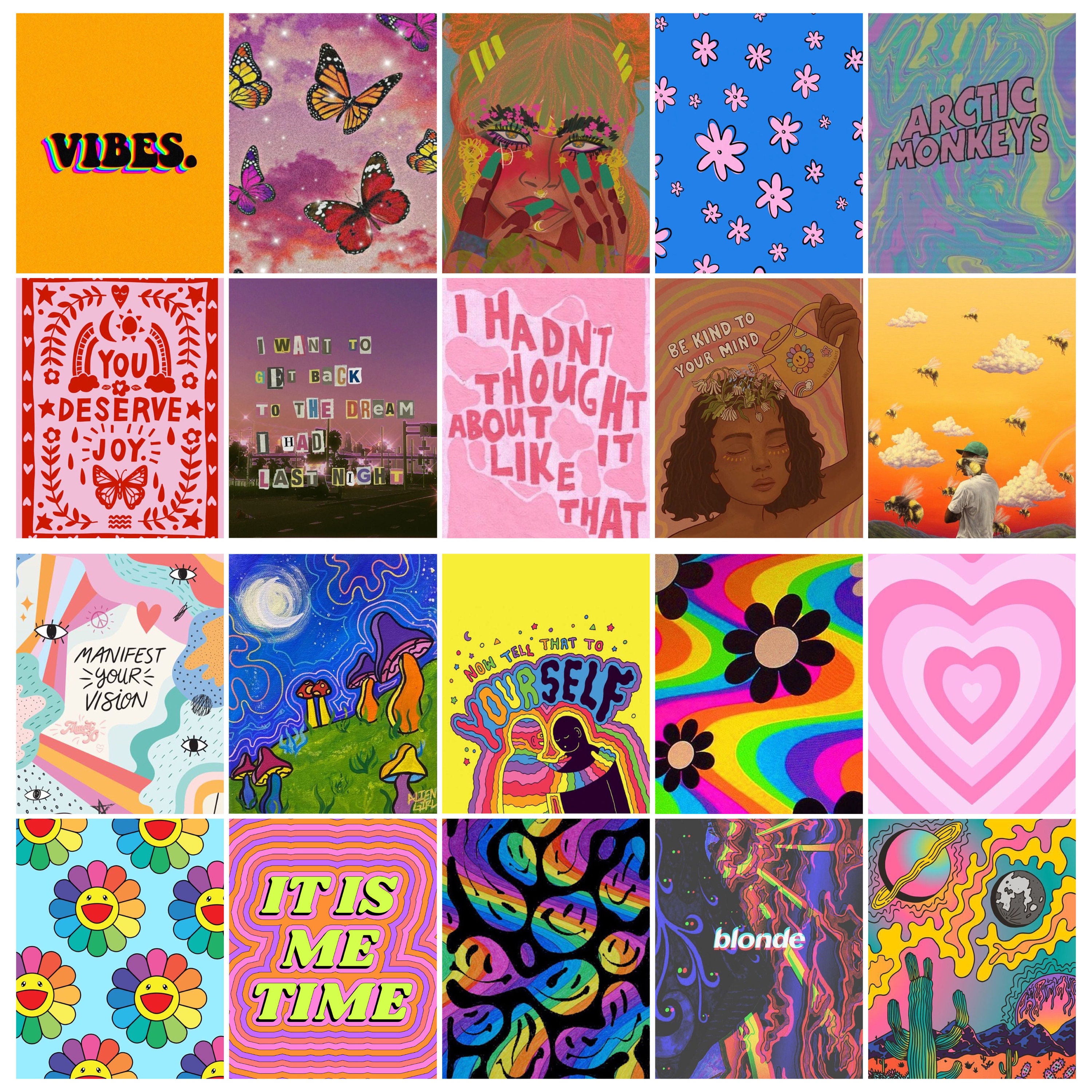 Indie Aesthetic Wall Collage Kit Girl Room Decor Dorm Decor - Etsy Canada
