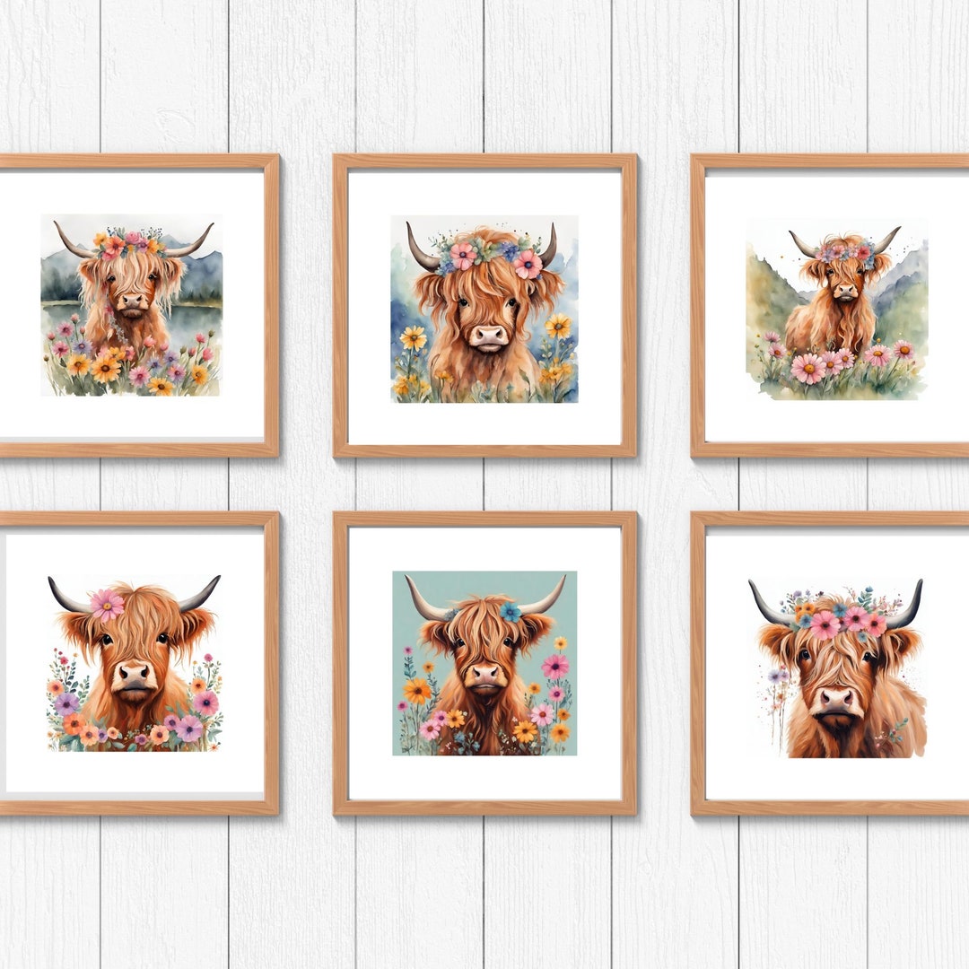 Highland Cow Art Print Highland Cow Wall Art Highland Cow With Highland Cow Art Print Highland Cow Wall Art Highland Cow With