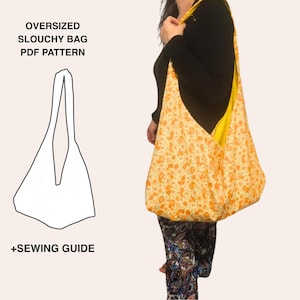 Zelfgemaakte oversized slouchy crossbody: omkeerbaar boho-taspatroon en videogids (pdf)