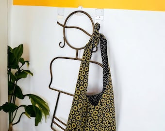 Hobo sling bag, Reversible bag with tie straps, PDF download Pattern, Tutorial with pictures, Crossbody or shoulder bag style!