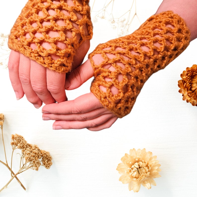 Fingerless Gloves With Optional Ribbon Embellishments, Crochet