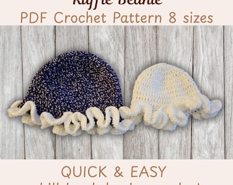 Quick & Simple Crochet Ruffle Hat Pattern | Newborn to  Adult Sizes