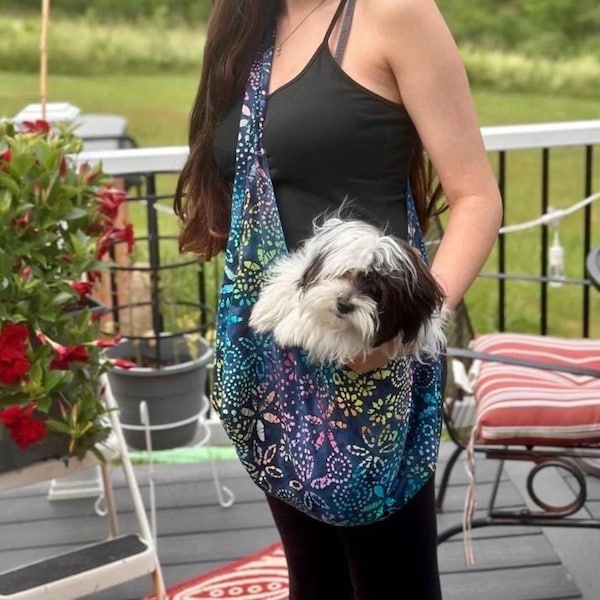 Reversible Small Dog Crossbody Carrier Sewing Pattern with Video Tutorial - DIY Pet Bag Template