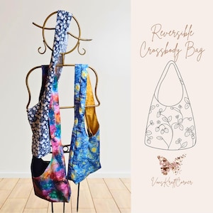 Reversible Crossbody Bag Pattern - Simple Sewing Template with Written & Video Instructions